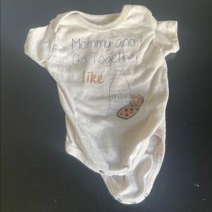 Mommy and I Go Together Like Milk & Cookies White Kids One-Piece 0-3m nuby